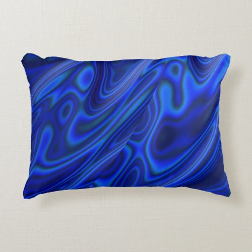 Blue Paua Abalone Shell Fractal Abstract Pattern  Accent Pillow