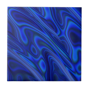 Blue Paua Abalone Shell Fractal Abstract Pattern  Ceramic Tile
