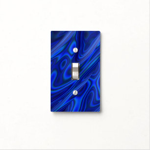 Blue Paua Abalone Shell Fractal Abstract Pattern Light Switch Cover