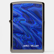 Blue Paua Abalone Shell Fractal Abstract with Name