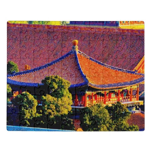 Blue Pavilion Roof  Forbidden City Jigsaw Puzzle