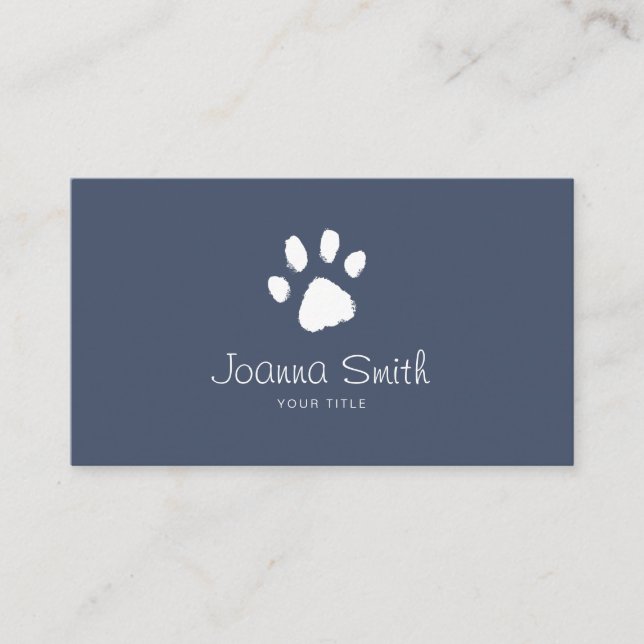 Blue Paw Dog Walking Pet Sitting Vet Appointment Card (Front)