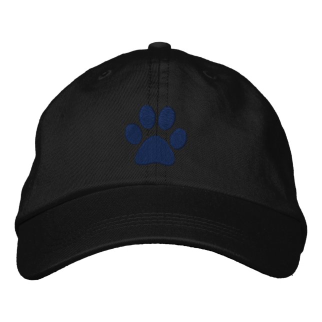 Blue Paw Embroidered Baseball Cap (Front)