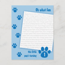 Blue Paw Print Birthday