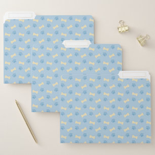 Blue Paw Print Bone Pattern File Folder