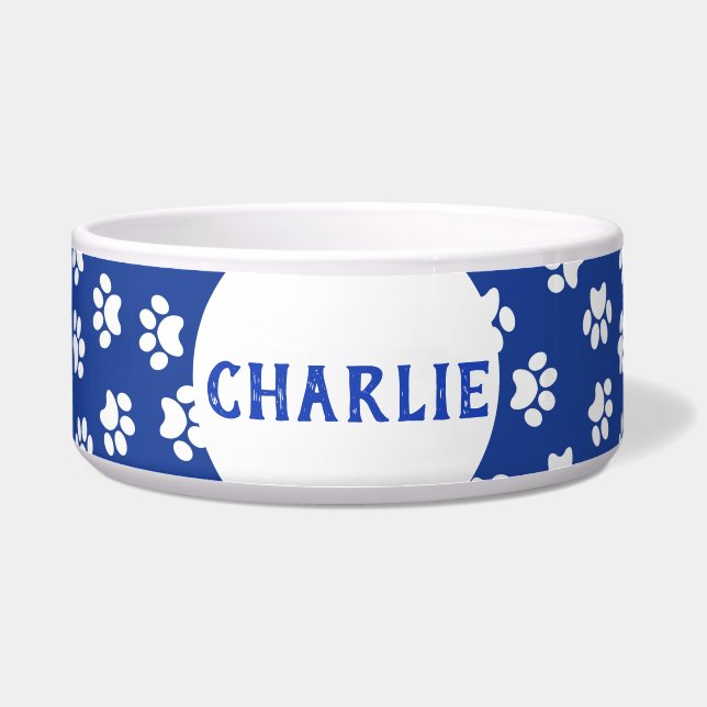 Blue Paw Print Bowl (Front)