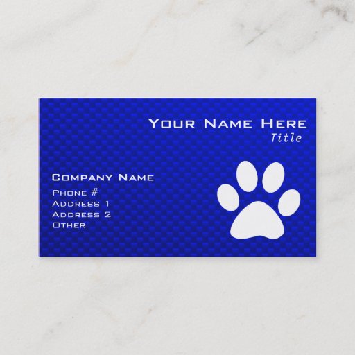 Customizable Blue Paw Print Business Card Templates