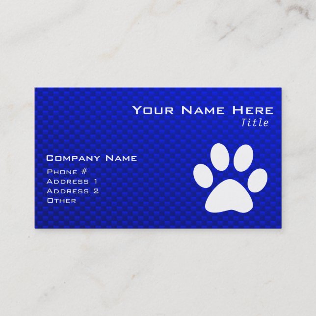 Blue Paw Print Business Card (Front)