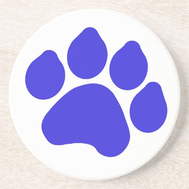 Blue Paw Print Coaster (Front)