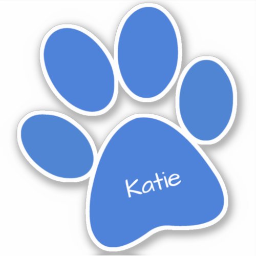 Blue Paw Print Custom_Cut Vinyl Sticker