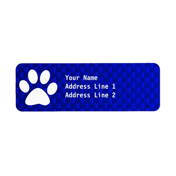 Blue Paw Print Custom Return Address Label