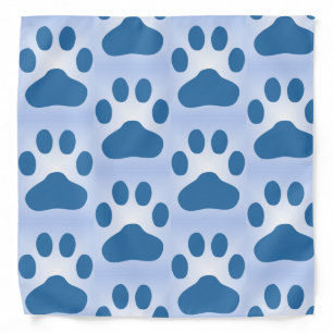 Blue Paw Print Dog Bandana