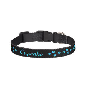 Blue Paw Print Dog Collar