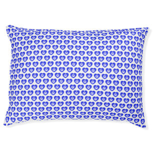 Blue Paw Print Heart Dog Bed