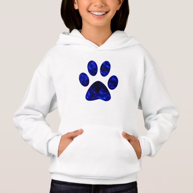 Blue Paw Print Hoodie (Front)