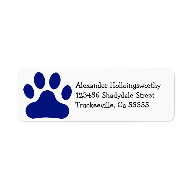 Blue Paw Print Label (Front)