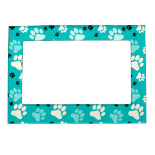 Blue Paw Print Magnetic Photo Frame