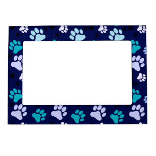 Blue Paw Print Magnetic Photo Frame