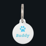 Blue Paw Print Pet Tag<br><div class="desc">Blue Paw Print Pet Tag</div>