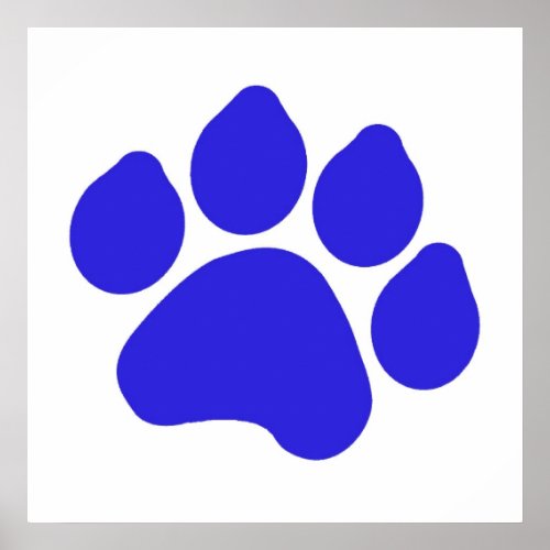 Blue Paw Print Poster