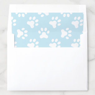 Blue Paw Print Puppy party envelope liner