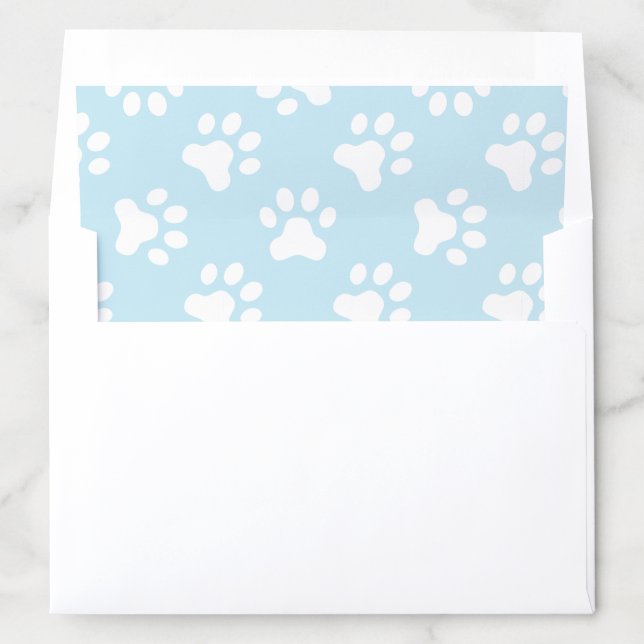 Blue  Paw Print Puppy party envelope liner (In Envelope)