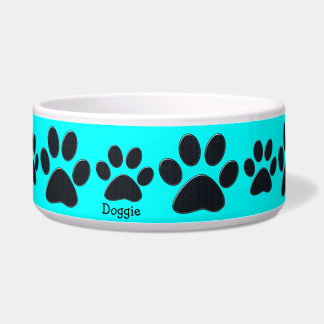 Blue Paw Prints Dog Bowl