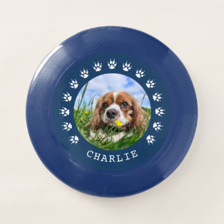 Blue Paw Prints Frame Pet Photo Wham-O Frisbee