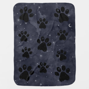 Blue Paw Stars Baby Blanket