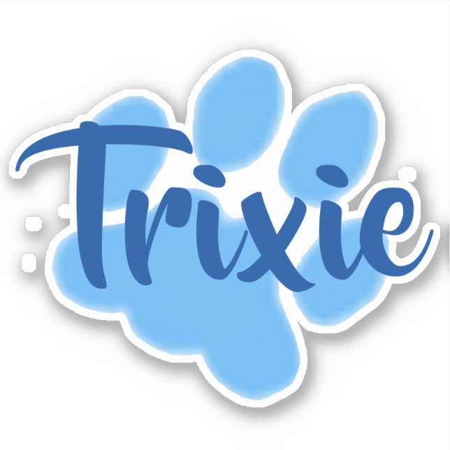 Blue pawprint custom sticker (Front)