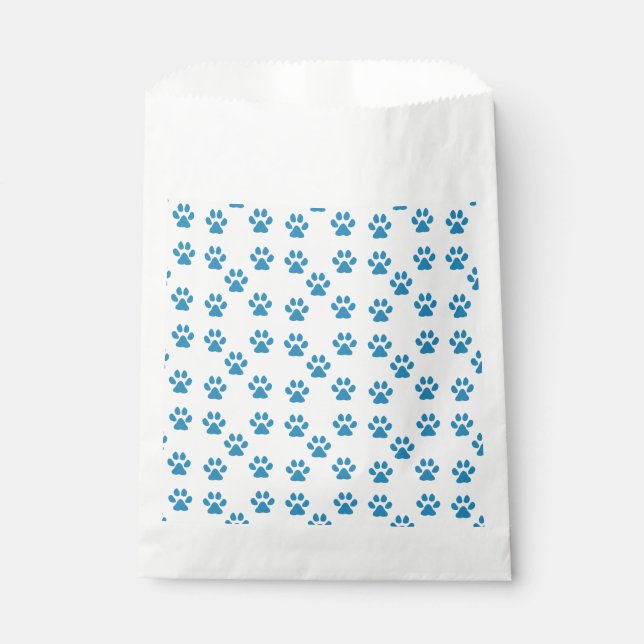 Blue Pawprints  Favor Bag (Front)