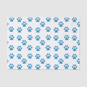 Blue Pawprints Tissue Paper