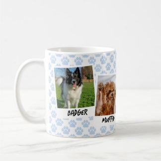 Blue Paws 4 Dog Snapshots Photo Template Coffee Mug