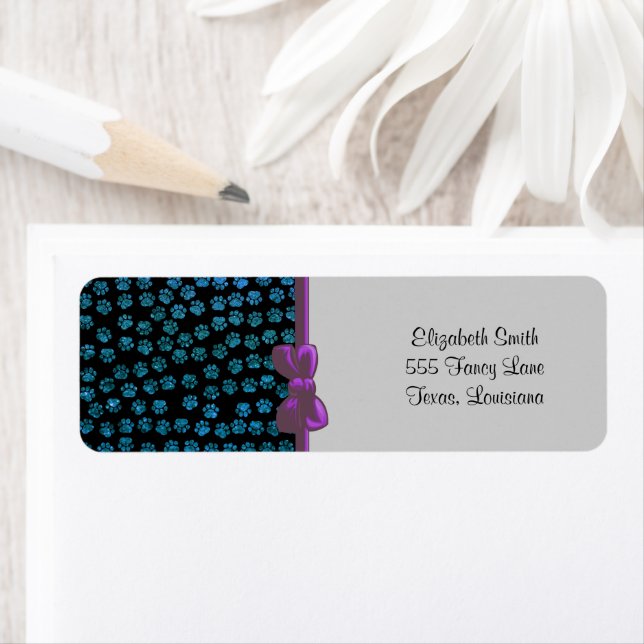 Blue Paws, Glitter Paws, Blue Glitter, Dog Paws Label (Insitu)