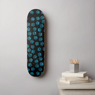 Blue Paws, Glitter Paws, Blue Glitter, Dog Paws Skateboard Deck