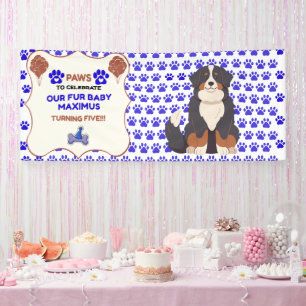 BLUE PAWS Pet Boy Birthday Adoption 6' Vinyl Banner