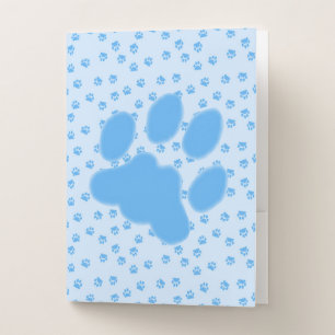 Blue paws pocket folder