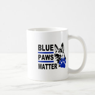 Blue Paws ; Police Dog; Sticker Coffee Mug