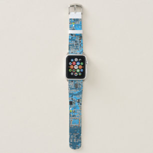 Blue PCB Circuit Board Design for IT Pros Apple Watch Band