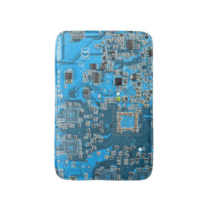 Blue PCB Circuit Board Design for IT Pros Bath Mat