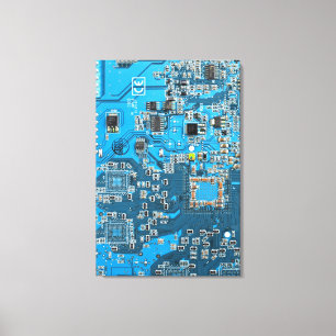 Blue PCB Circuit Board Design for IT Pros Canvas Print