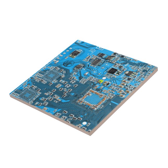Blue PCB Circuit Board Design for IT Pros Ceramic Tile (Side)