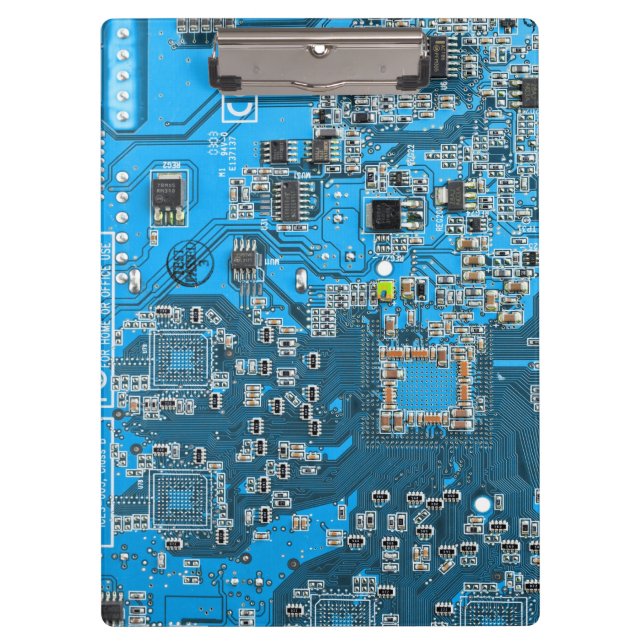Blue PCB Circuit Board Design for IT Pros Clipboard (Front)