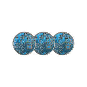 Blue PCB Circuit Board Design for IT Pros Golf Ball Marker