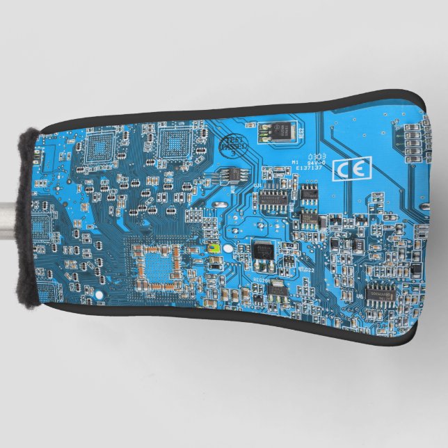 Blue PCB Circuit Board Design for IT Pros Golf Head Cover (Front)