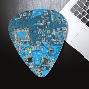 Blue PCB Circuit Board Design for IT Pros Guitar Pick