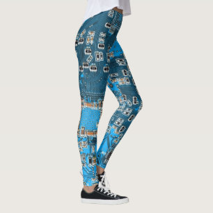 Blue PCB Circuit Board Design for IT Pros Leggings