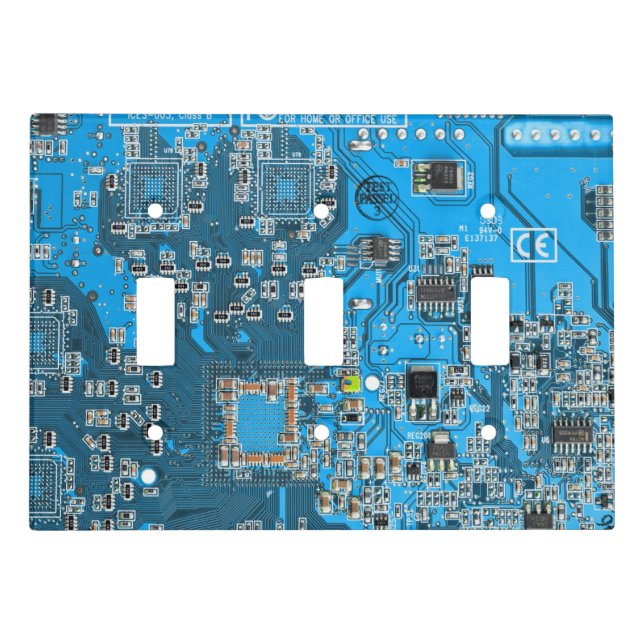 Blue PCB Circuit Board Design for IT Pros Light Switch Cover (Front)