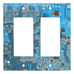 Blue PCB Circuit Board Design for IT Pros Light Switch Cover
