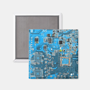 Blue PCB Circuit Board Design for IT Pros Magnet